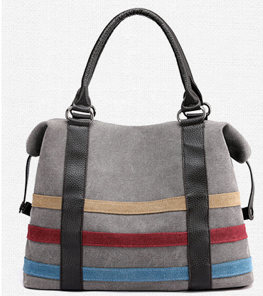 Canvas Stripe Women's Bag - - anassiri.com anassiri.com