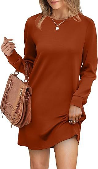 Chic Back Fold Pocket Sweater Dress with Long Sleeves anassiri.com