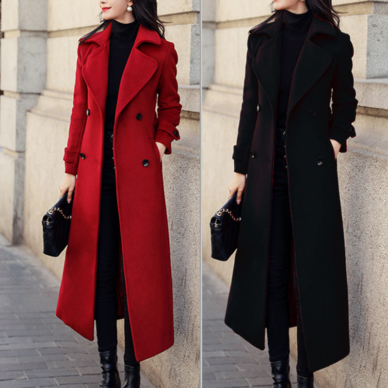 Women's Coat Woolen Extended Suit Collar Trench Coat anassiri.com
