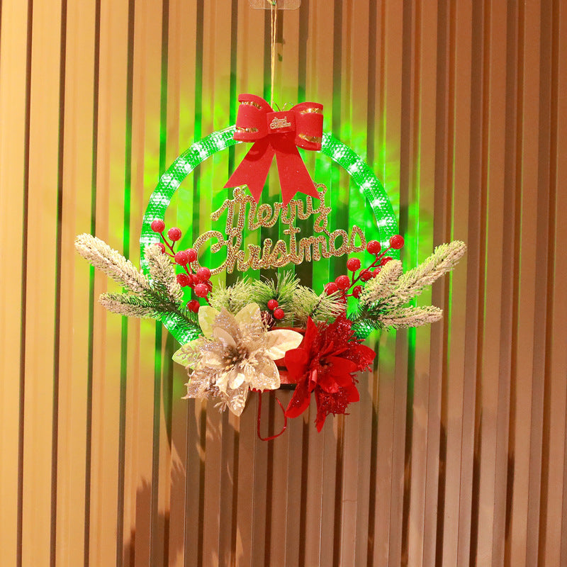 Christmas 30CM Luminous Garland Door Hanging Christmas Decorations anassiri.com