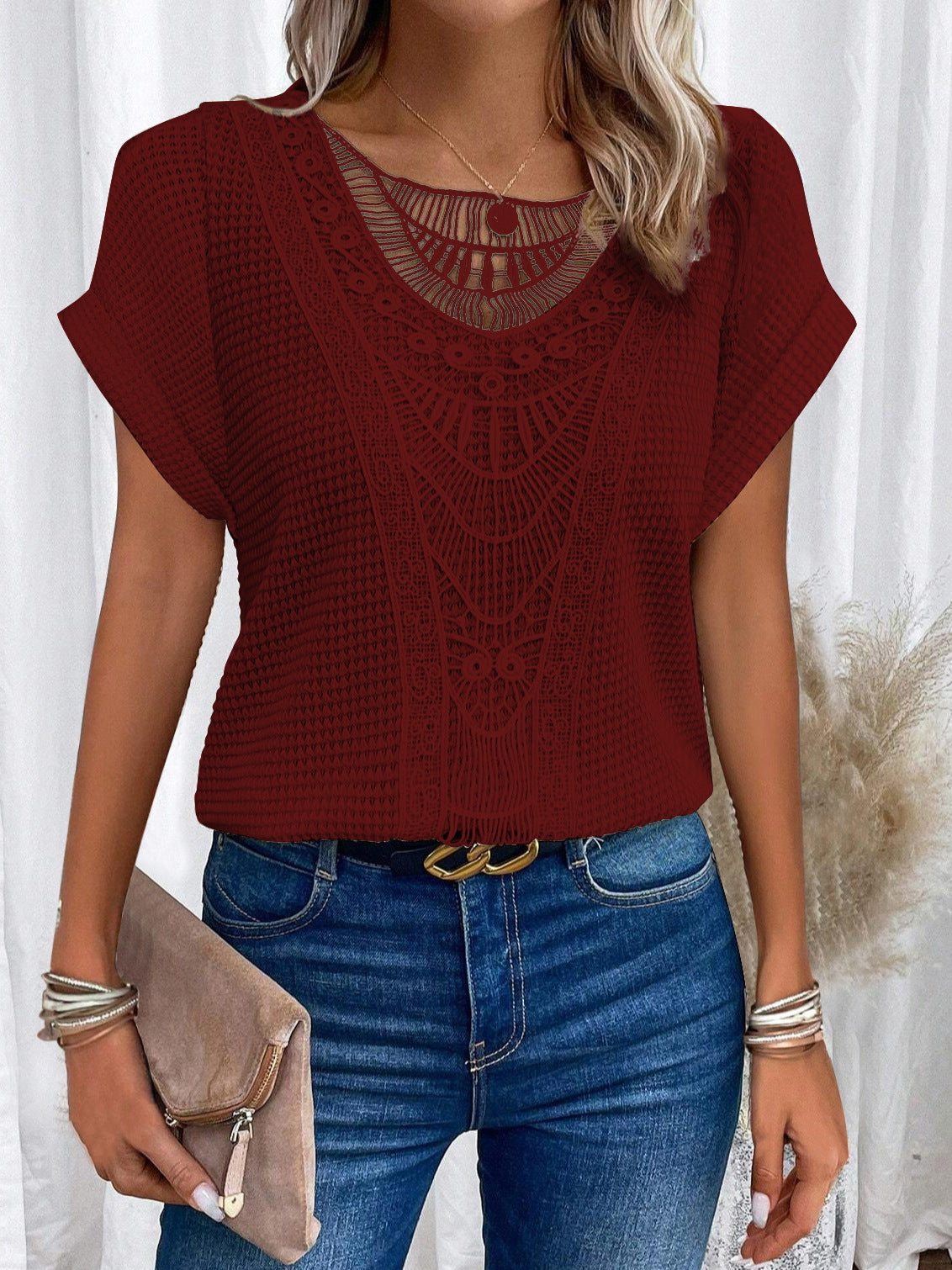 T-shirt Fashion Ethnic Style Tops Women's Clothing anassiri.com