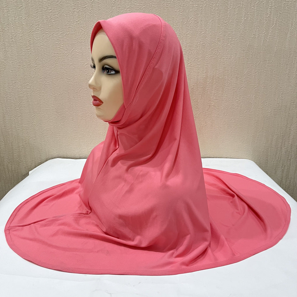 Gentle Thin Face Solid Color Turban Hat Malay Gauze Scarf anassiri.com