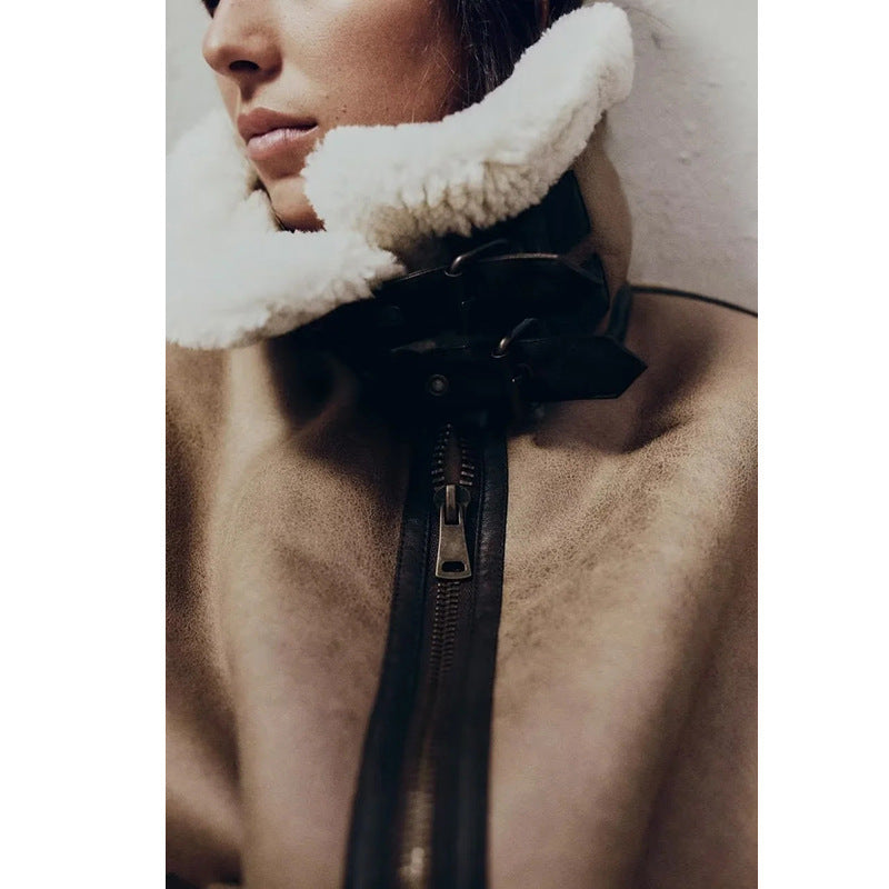 AutumnWinter Loose Fleece Patchwork Vest Fur Coat anassiri.com