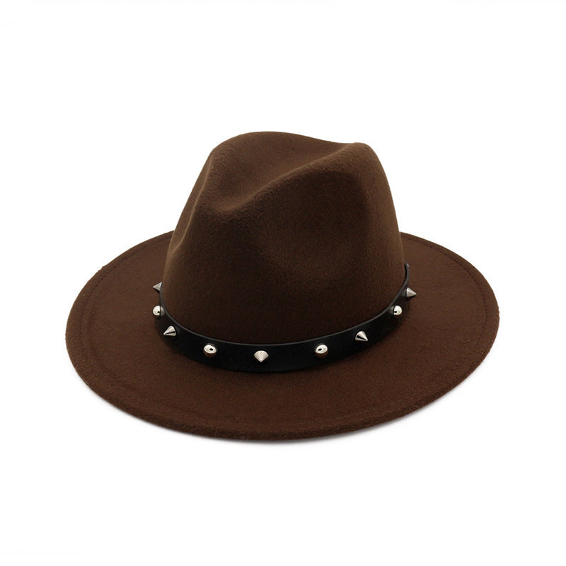 New Style Rivet Accessories Top Hat For Men and Women Woolen Hats - - anassiri.com anassiri.com