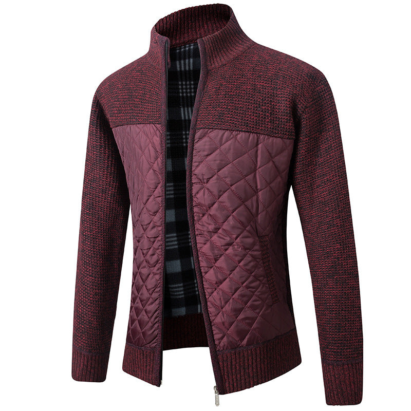 Color Blocking Padded Warm Long Sleeved Sweater Men's Jacket Top - Montant hommes - anassiri.com anassiri.com