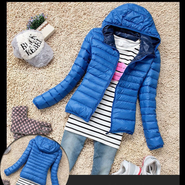 Women's Fashion New Slim Hooded Thin Down Jacket - Jacket Women - anassiri.com anassiri.com
