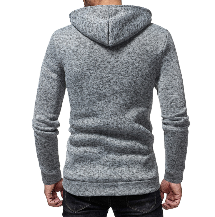 New men's fashion zipper stitching casual hooded solid color knit cardigan sweater - New men's fashion - anassiri.com anassiri.com
