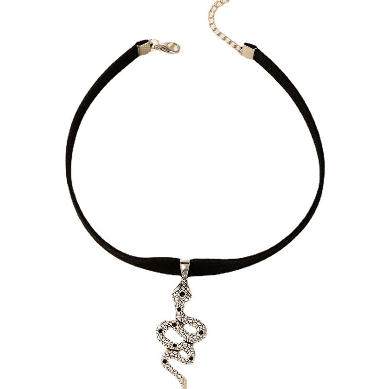 Snake Cobra Chokers Witchy Gothic Grunge Collar Velvet Necklace Dark Jewelry For Gift - - anassiri.com anassiri.com