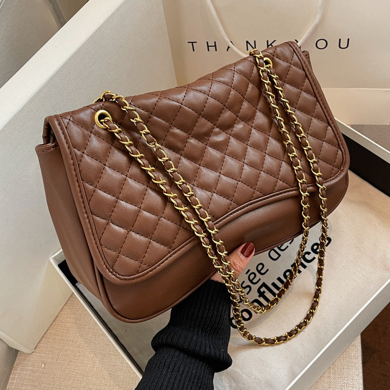 Fashion Simple Solid Color Diamond Chain Bag - WOMEN BAGS - anassiri.com anassiri.com