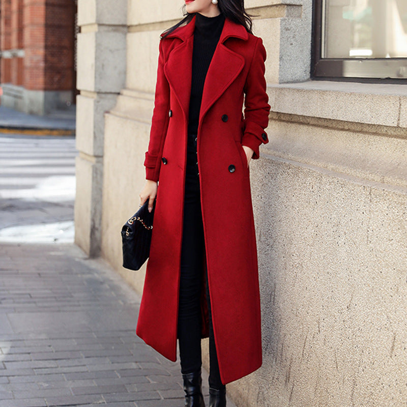 Women's Coat Woolen Extended Suit Collar Trench Coat anassiri.com