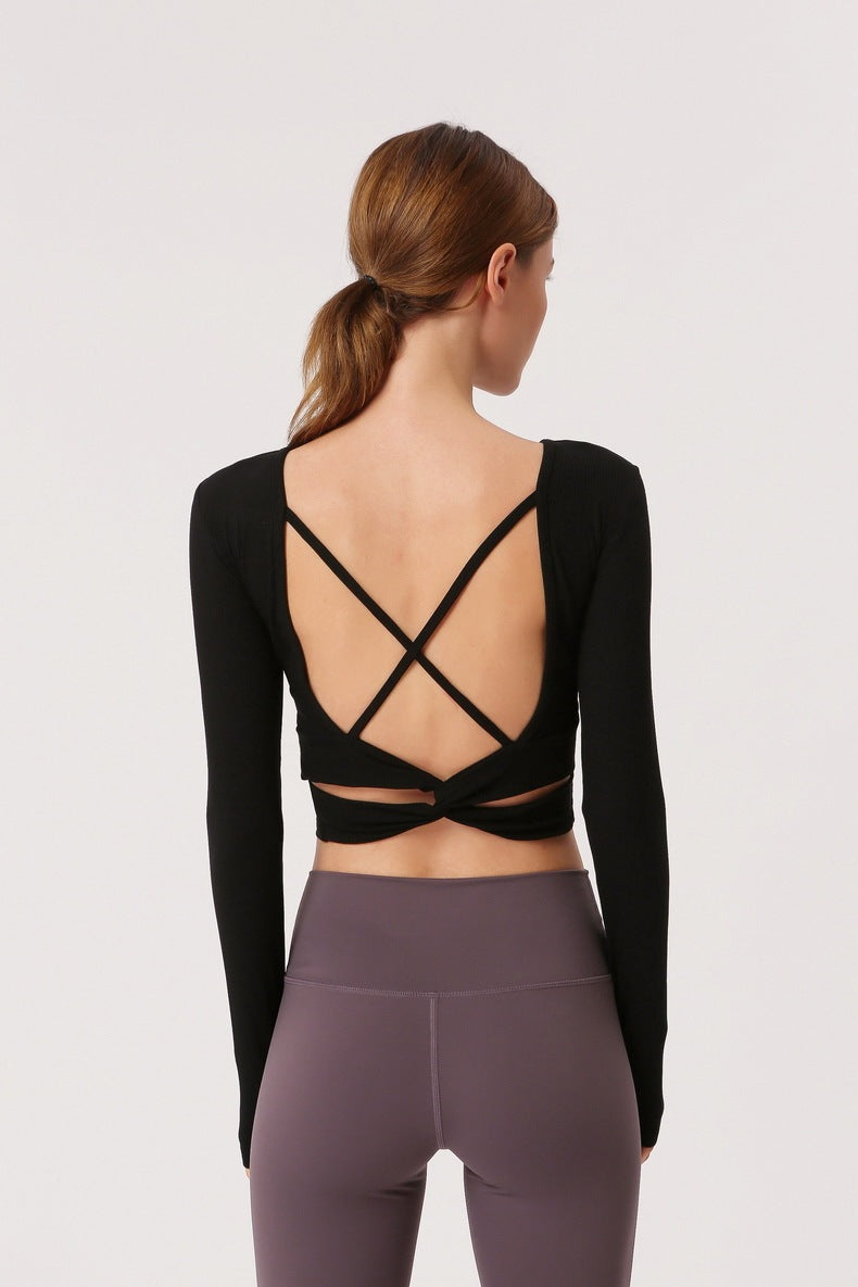 Cross straps sports fitness T-shirt anassiri.com