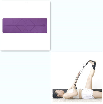 Non Slip TPE Yoga Mat Position Line Beginner 