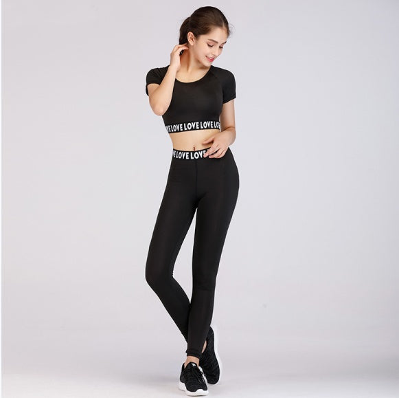 Printed navel short-sleeved quick-drying dance dress anassiri.com