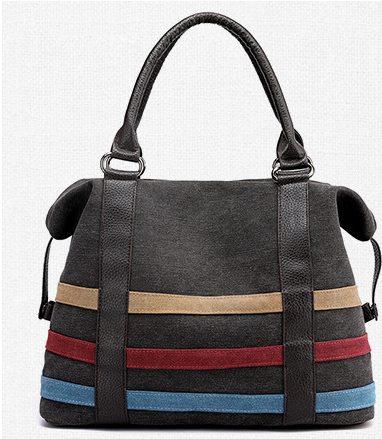 Canvas Stripe Women's Bag -   - anassiri.com anassiri.com