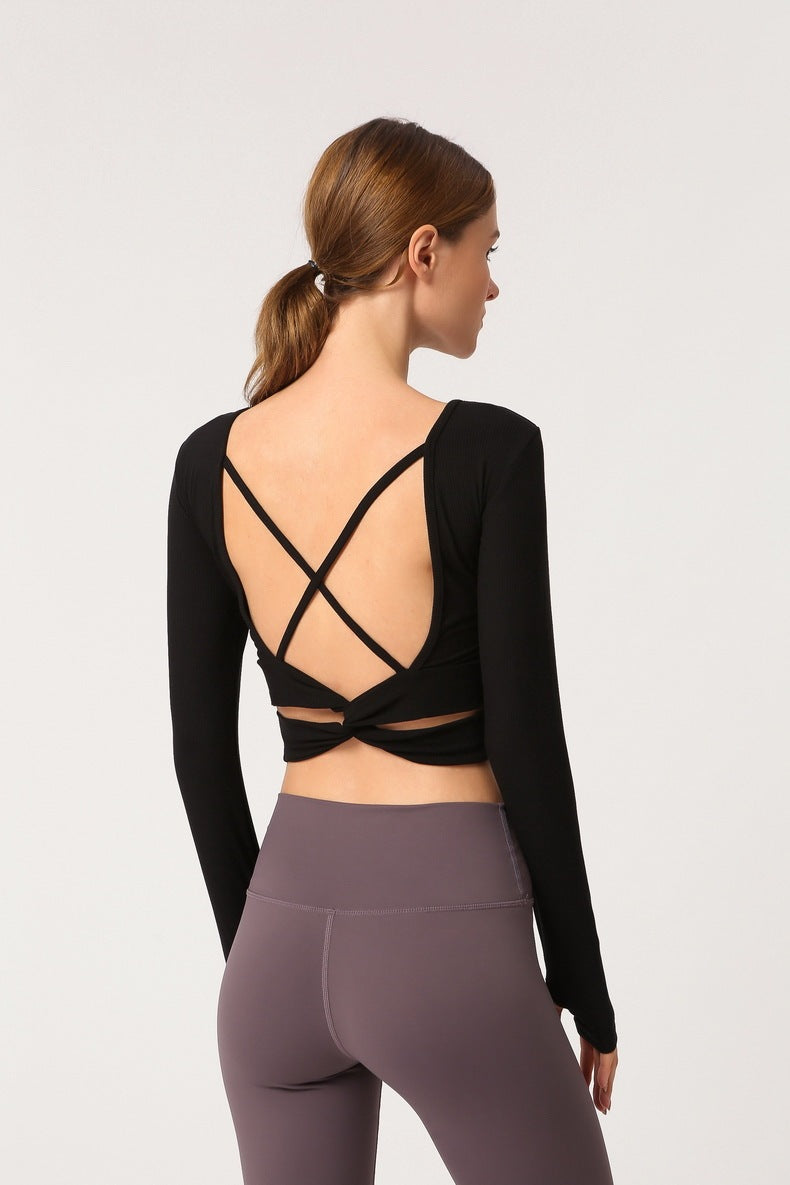 Cross straps sports fitness T-shirt anassiri.com