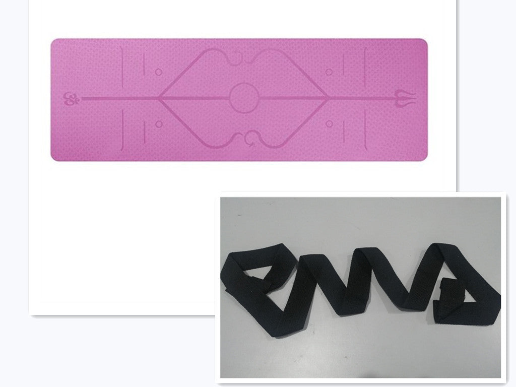 Non Slip TPE Yoga Mat Position Line Beginner  anassiri.com