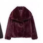 Winter Plush Lapel Coat - Thickened Casual Long Sleeve Outerwear for Women