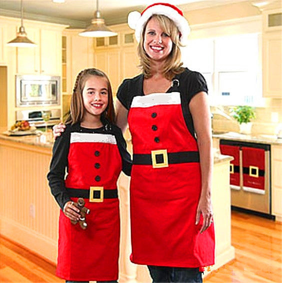 Red Merry Christmas Apron Christmas Apron For Women Girls Cake Kitchen Cook Apron For Mother's New Year Gift Unisex anassiri.com