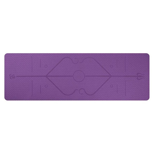 Non Slip TPE Yoga Mat Position Line Beginner  anassiri.com
