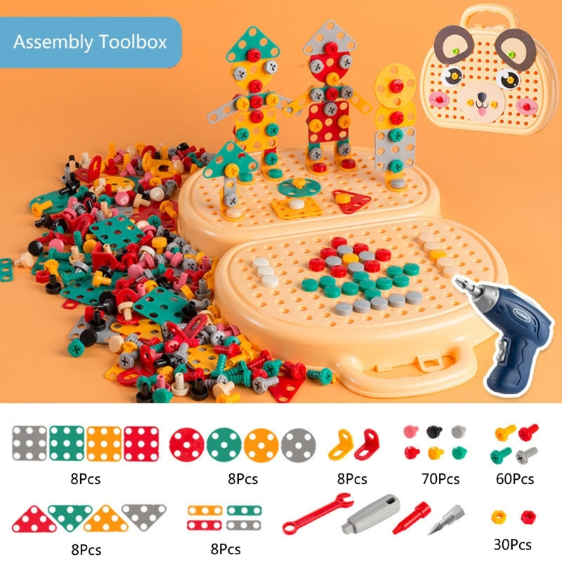 Children's Disassembling Tool Box Nut DIY Pallet Building Block Toy  anassiri.com
