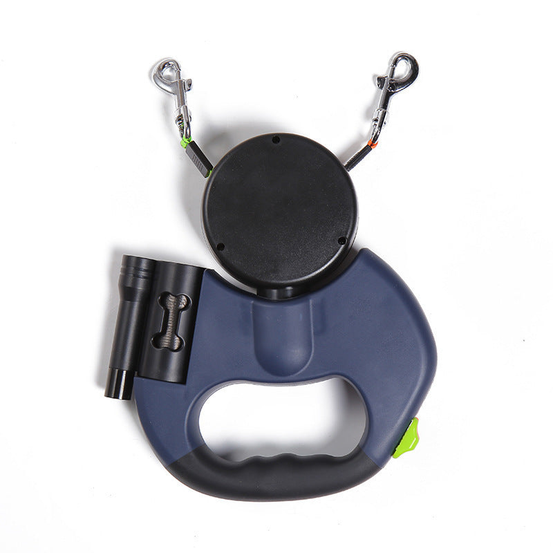 Dual Retractable Dog Leash with LED Light – 360° Tangle-Free & Reflective anassiri.com