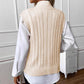 Women's Fashion Short Sleeveless High Neck Knit Sweater