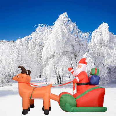 Eye-Catching Christmas Inflatable Santa Claus Deer Cart Decorations anassiri.com