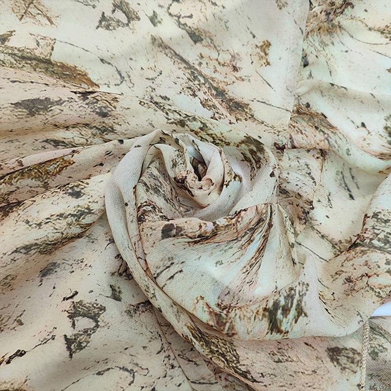 Women's Deep V-Neck Floral Print Long Sleeve Dress - Boho Elastic High Waist Dress With Asymmetrical Hem & Puff Cuffs anassiri.com