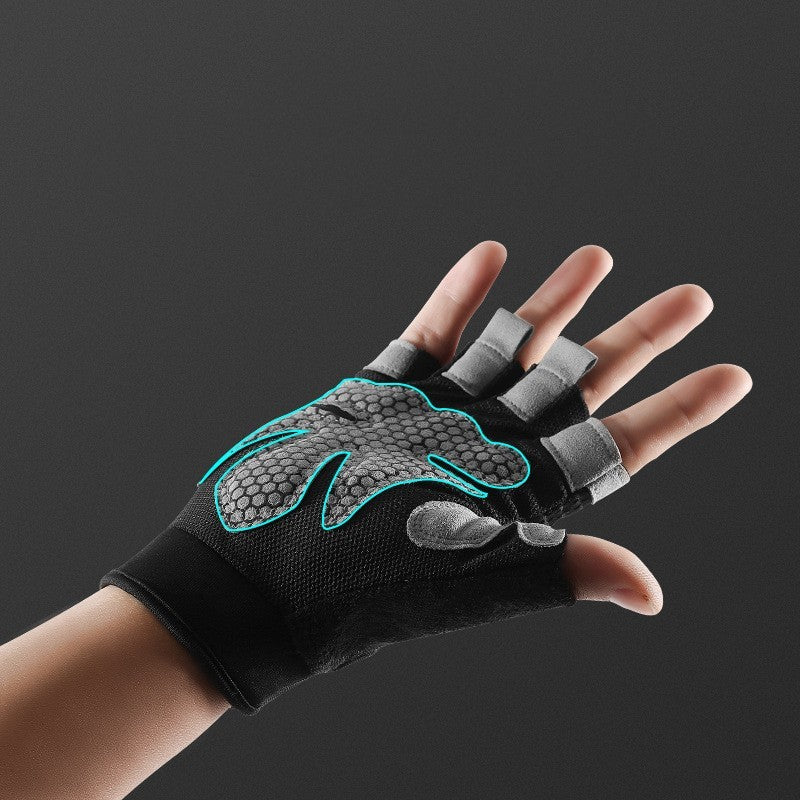 Sports Weightlifting Breathable Non-slip Silicone Half Finger Gloves anassiri.com