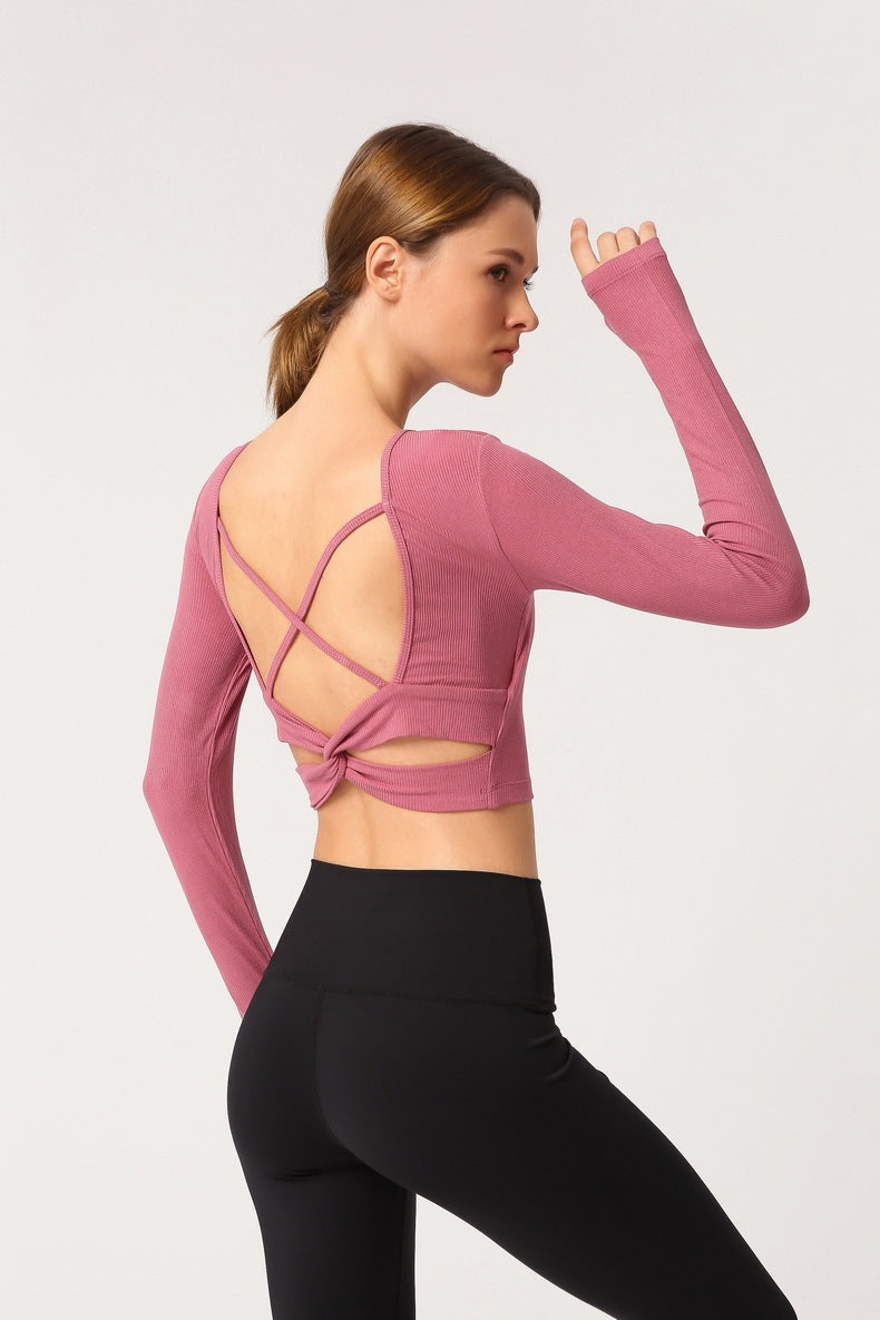 Cross straps sports fitness T-shirt anassiri.com