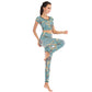Printed navel short-sleeved quick-drying dance dress
