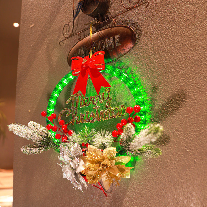 Christmas 30CM Luminous Garland Door Hanging Christmas Decorations anassiri.com