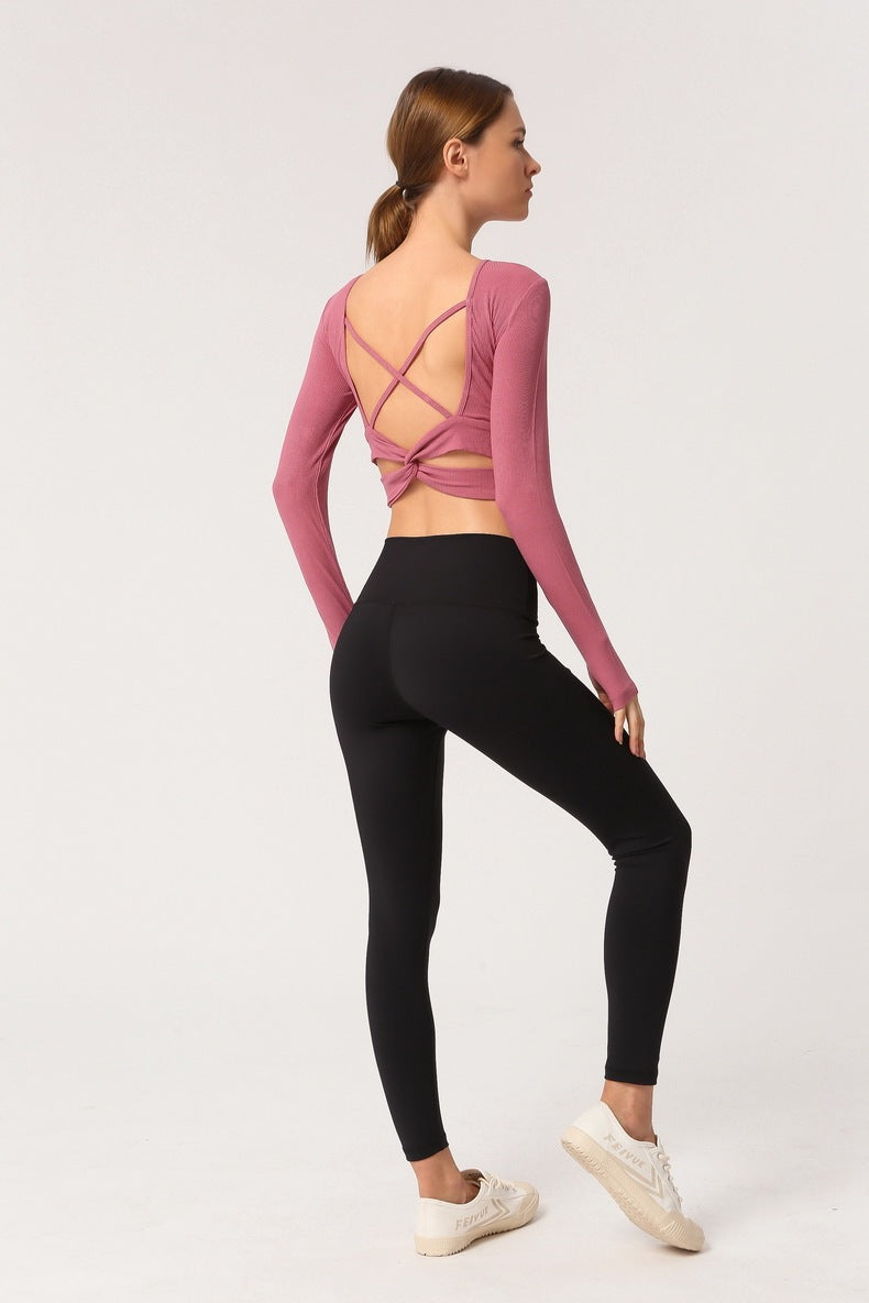 Cross straps sports fitness T-shirt anassiri.com