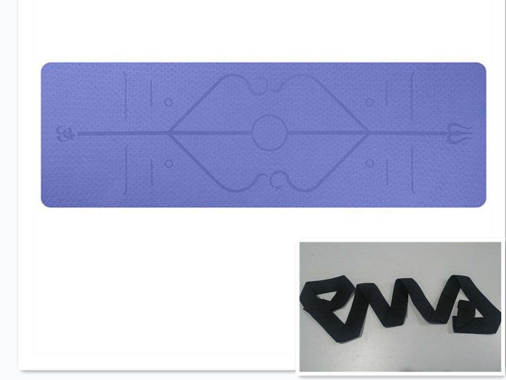 Non Slip TPE Yoga Mat Position Line Beginner  anassiri.com