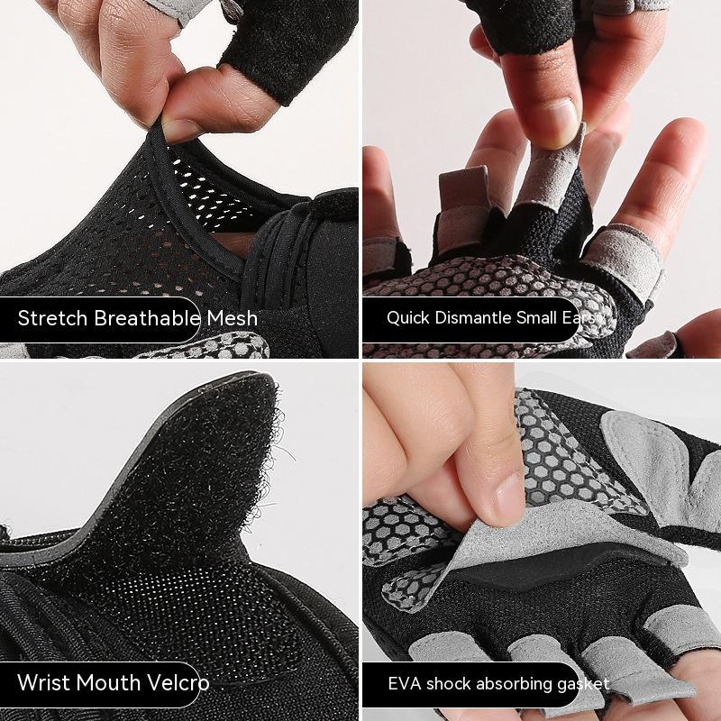 Sports Weightlifting Breathable Non-slip Silicone Half Finger Gloves anassiri.com