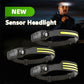 LED Induction Riding Headlamp Flashlight USB Rechargeable