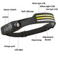 LED Induction Riding Headlamp Flashlight USB Rechargeable