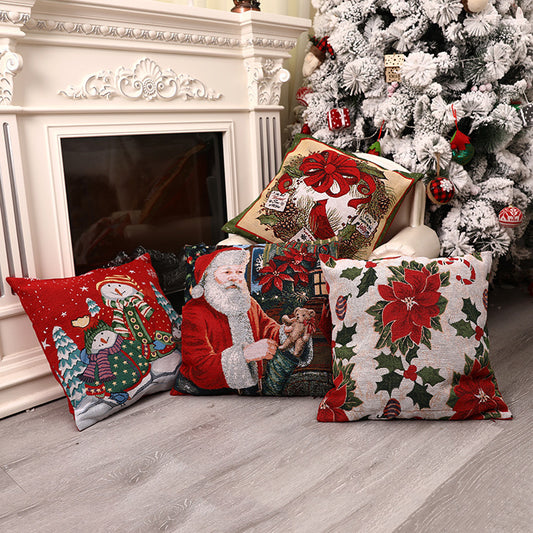 Christmas Square Pillow Cover Home Christmas Decorations anassiri.com