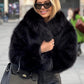 Winter Plush Lapel Coat - Thickened Casual Long Sleeve Outerwear for Women
