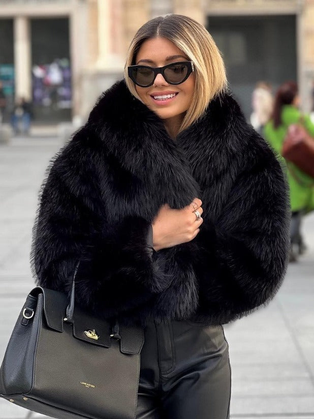 Winter Plush Lapel Coat - Thickened Casual Long Sleeve Outerwear for Women anassiri.com