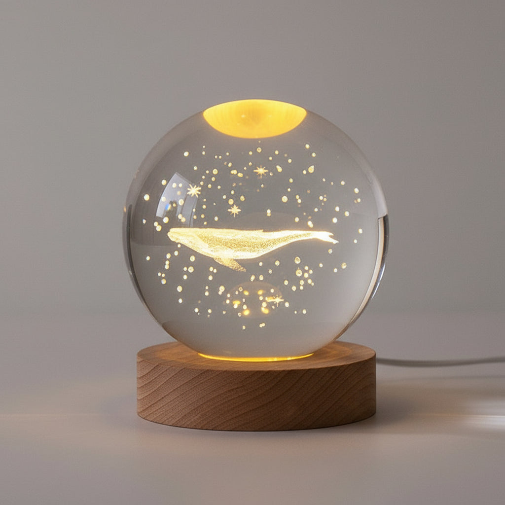Lampe Cristal 3D Galaxy™ – Système Solaire Gravé & Lumière d’Ambiance Premium anassiri.com