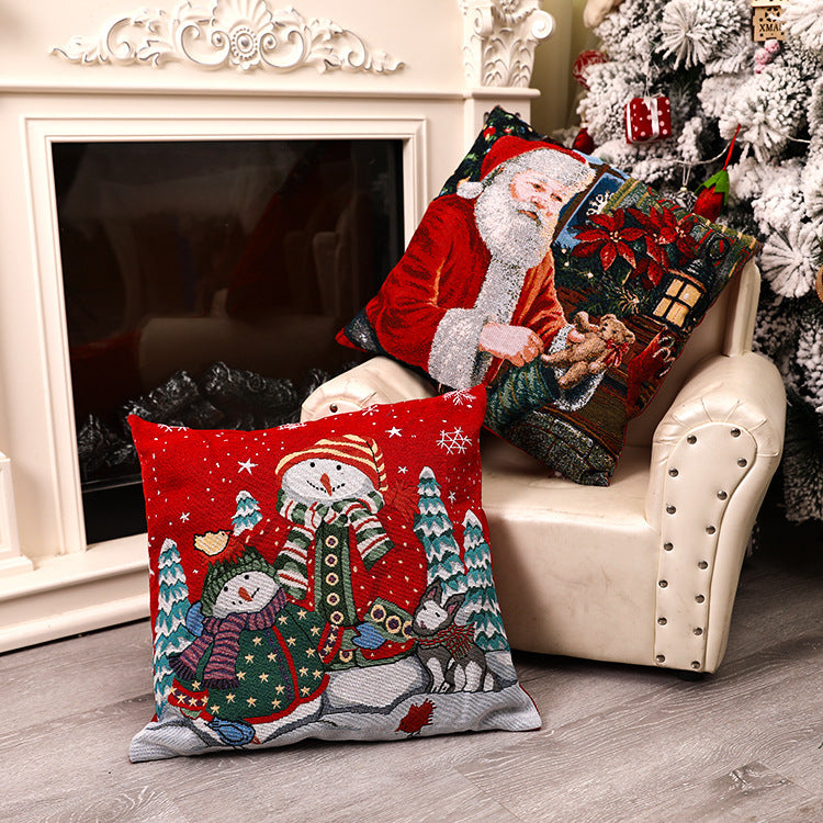 Christmas Square Pillow Cover Home Christmas Decorations anassiri.com