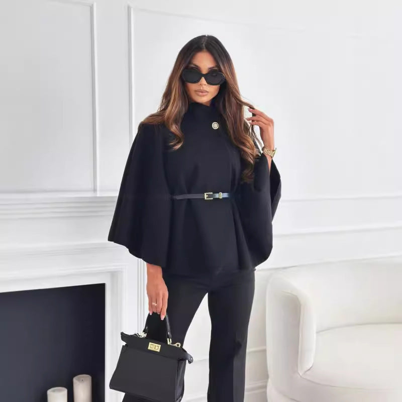 New Stand Collar BJacket Woolen Sweater Outwear For Women Clothing anassiri.com