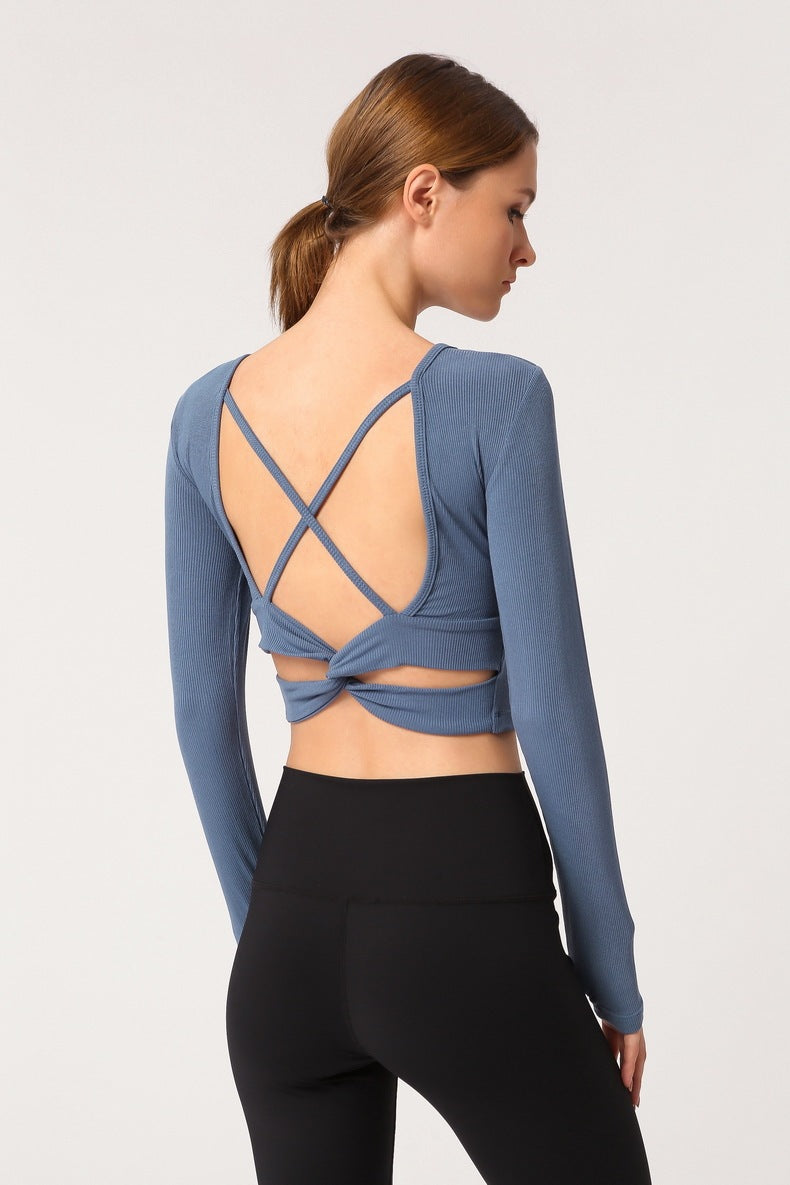 Cross straps sports fitness T-shirt anassiri.com