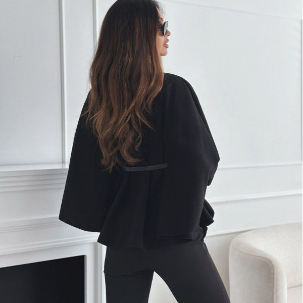New Stand Collar BJacket Woolen Sweater Outwear For Women Clothing anassiri.com