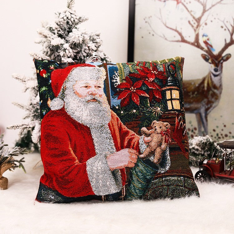 Christmas Square Pillow Cover Home Christmas Decorations anassiri.com