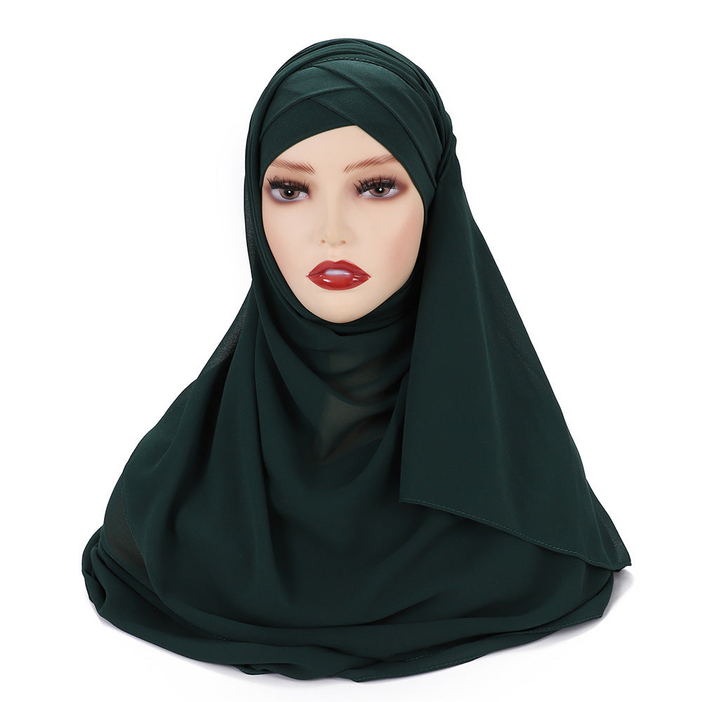 New Convenient Closed-toe Scarf Four Seasons Universal Plain Chiffon -   - anassiri.com