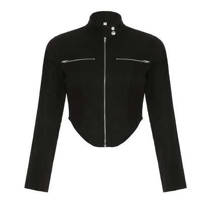 New Stand-up Collar Slim Fit Short Zipper Jacket