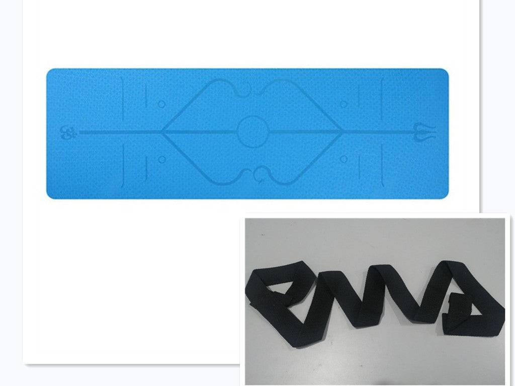 Non Slip TPE Yoga Mat Position Line Beginner  anassiri.com