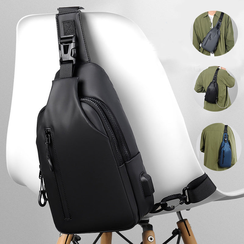 Black Sling Crossbody Backpack Shoulder Bag For Men Chest Bag anassiri.com